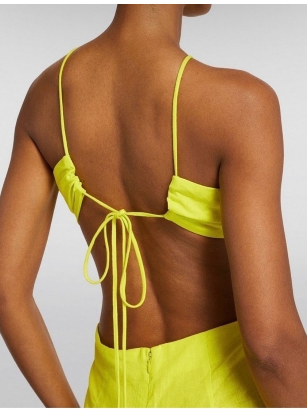 Farm Rio - Neon Yellow Cutout Midi Dress - Women - Medium - Picture 4 of 4